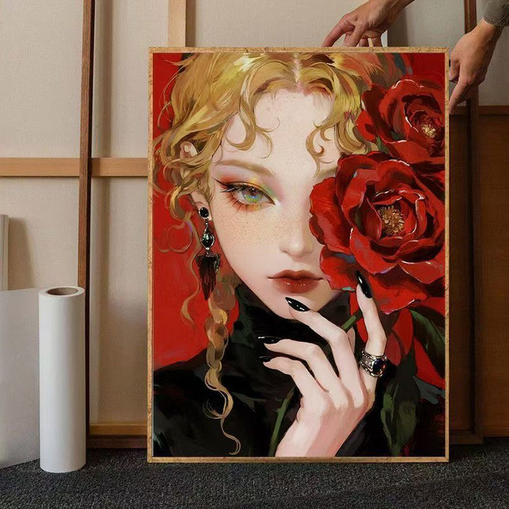Contemporary Floral Portrait Canvas Art Kalsten