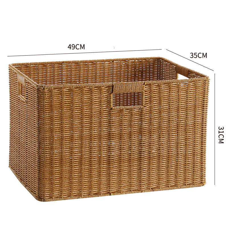 Handcrafted Rectangular Wicker Storage Bin Kalsten