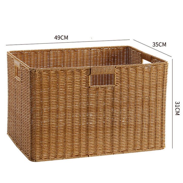 Handcrafted Rectangular Wicker Storage Bin Kalsten
