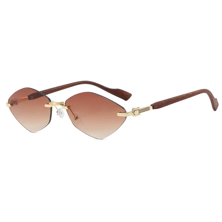 Women's geometric sunglasses with luxurious wooden arms and polarized lenses Kalsten
