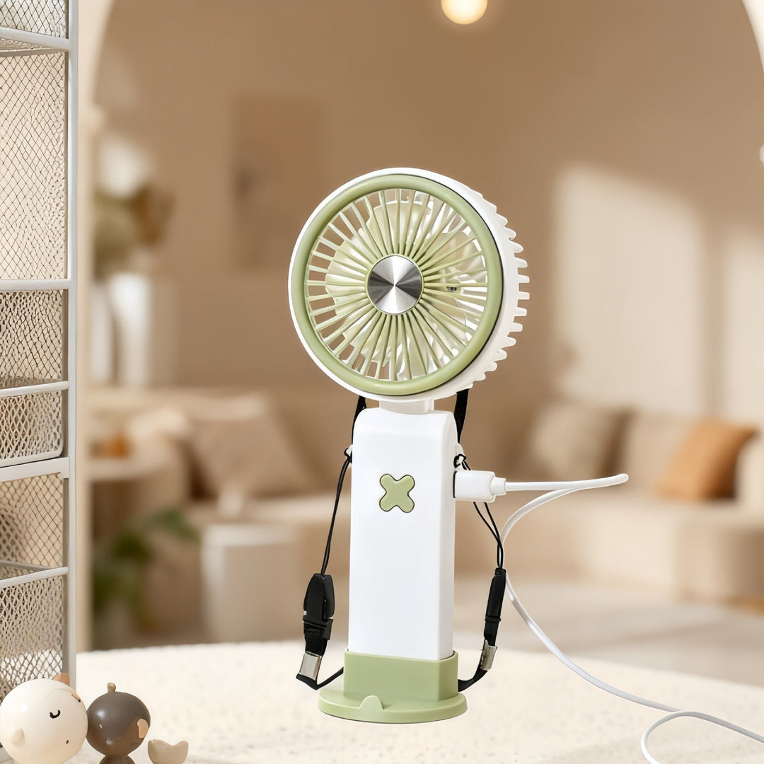 Ladies Portable Hand Fan with Flexible Design and USB Connection Kalsten