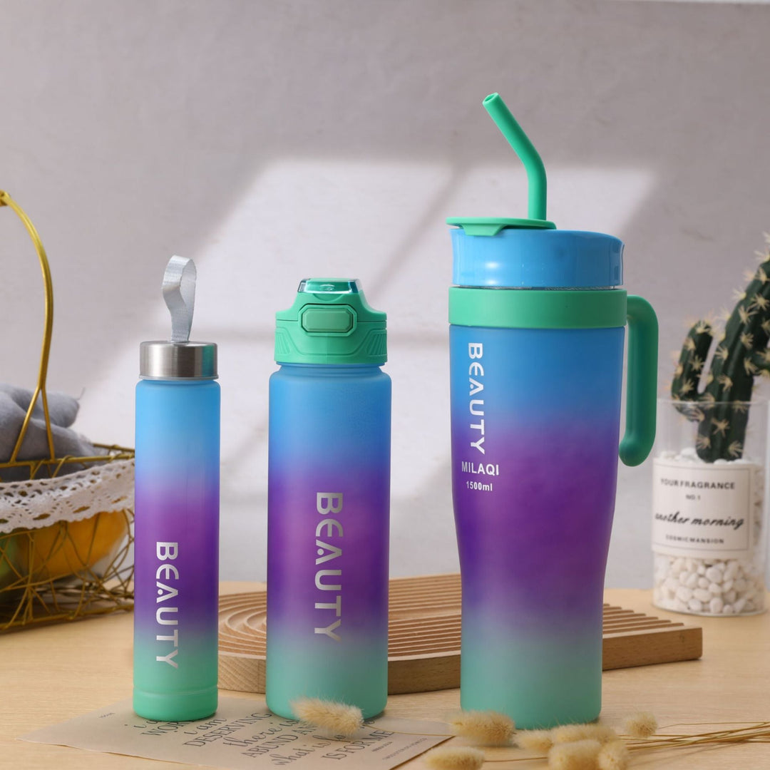 Ladies stylish and practical water bottle with design and time markings Kalsten