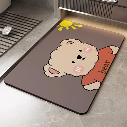 Fun Bear-Themed Bath Mat Acalora