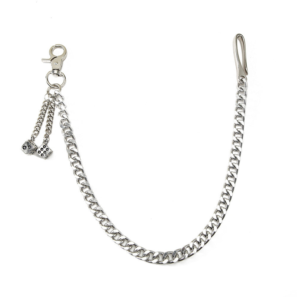 Fashionable chain keychain with cube pendants Kalsten