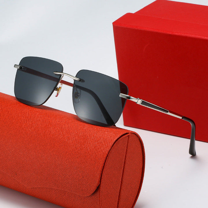 Women's fashionable rectangular semi-rimmed sunglasses with innovative design Kalsten