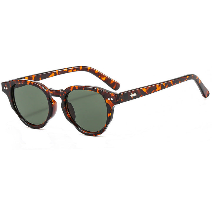 Women's fashionable sunglasses with oval frame and green glass Kalsten