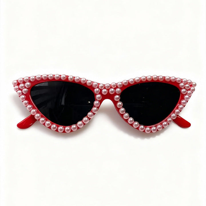 Pearl-Embellished Cat Eye Sunglasses Kalsten