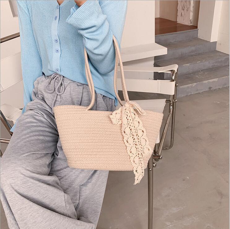 Elegant Bast Handbag with Lace Accent Kalsten