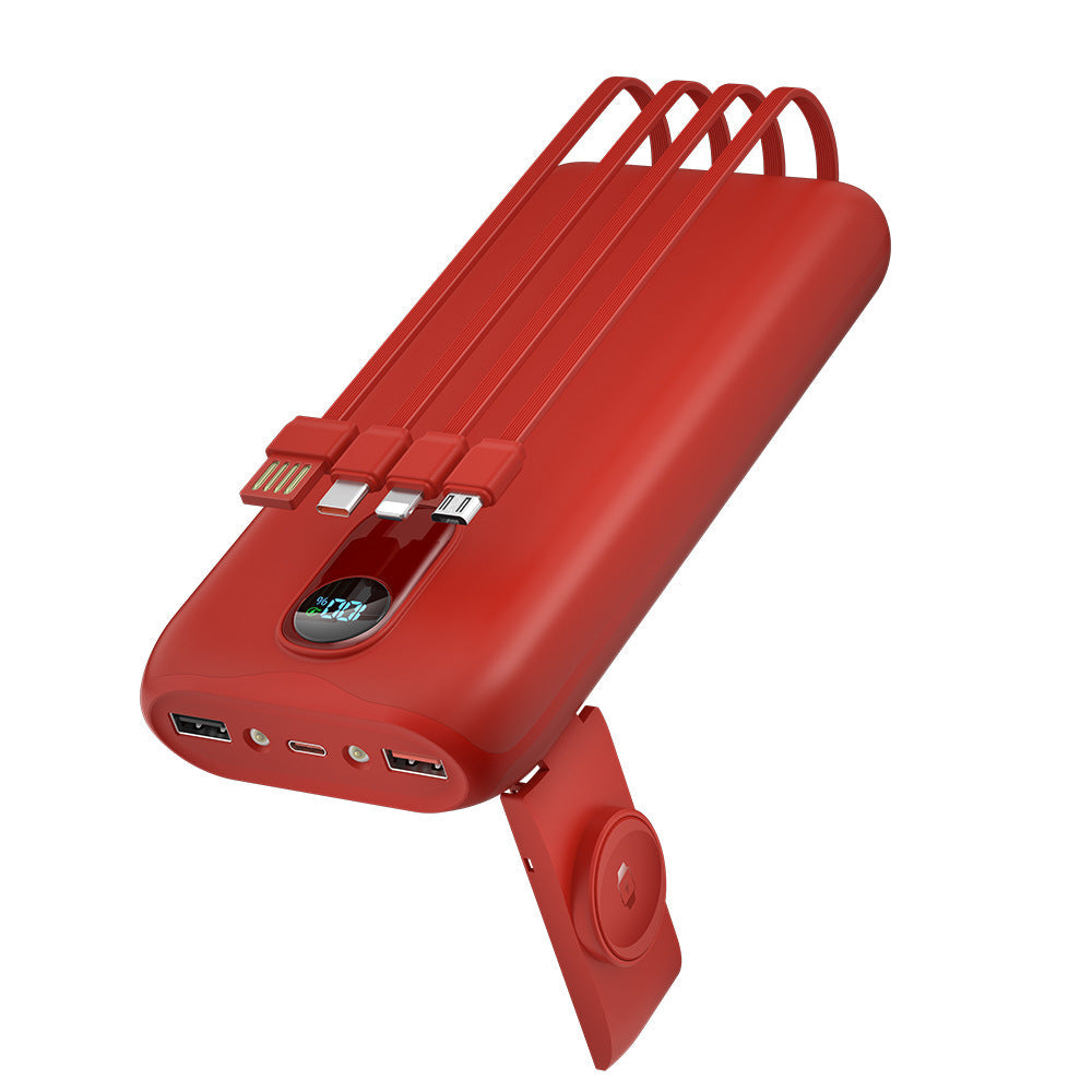 Portable power bank with integrated charging cables and LCD screen Kalsten
