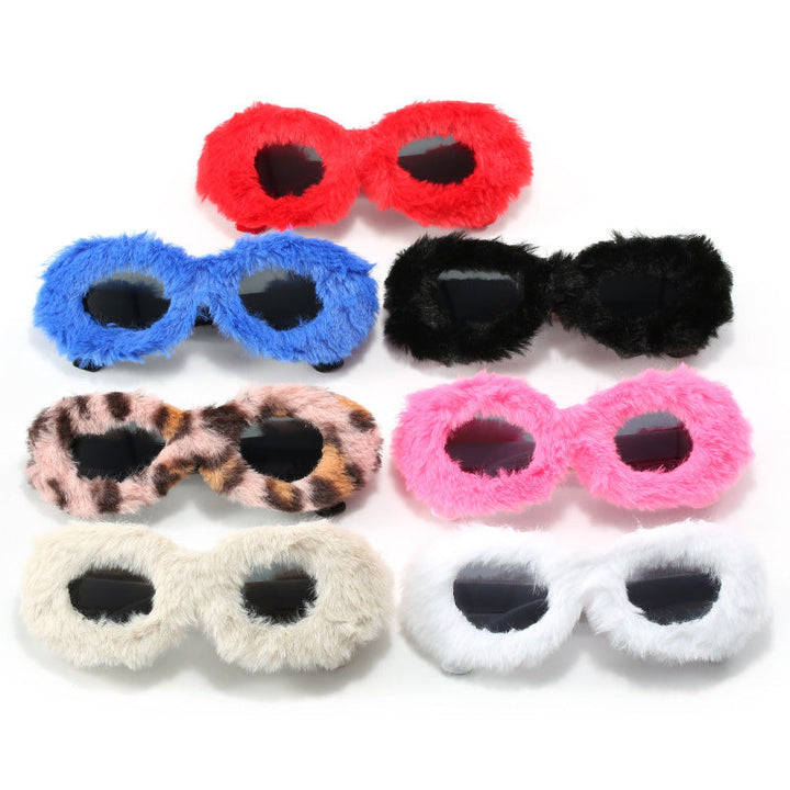 Women eye-catching designer sunglasses with luxurious fur frame Kalsten