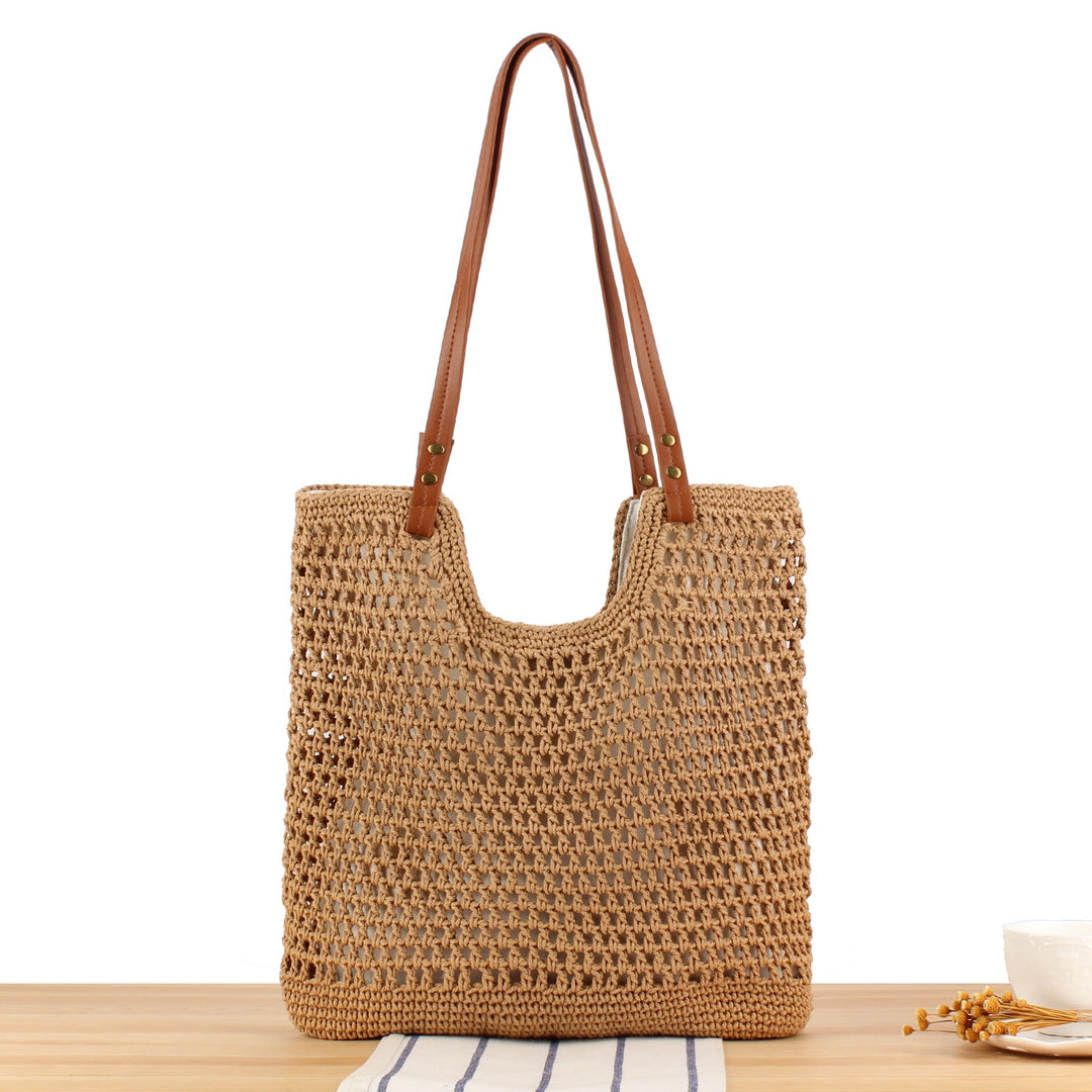 Large Shoulder Bag Made from Handwoven Natural Material Kalsten