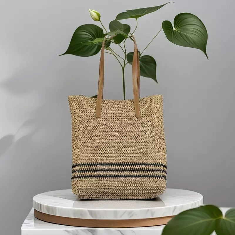 Spacious beach bag with durable synthetic leather handle Kalsten