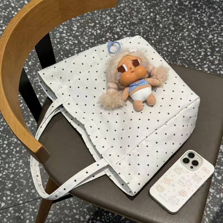 Trendy cotton bag with dots Kalsten