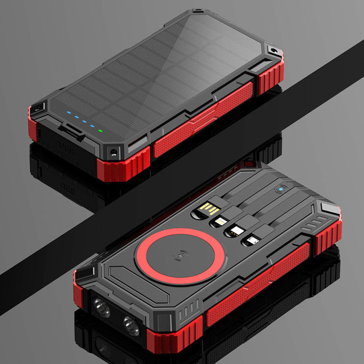 Robust Solar Power Bank with Wireless Charging Function and Safety Light Kalsten