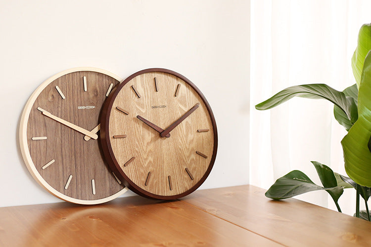 Kalsten | Minimalistic Quiet Wooden Wall Clock 12 Inch