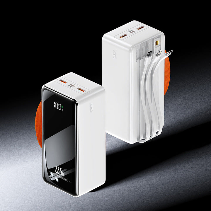 Portable power bank with integrated charging cables and digital display Kalsten