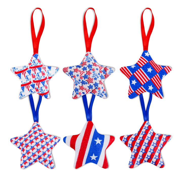 Unisex star-shaped hanging decoration made of soft felt with US flag pattern Kalsten