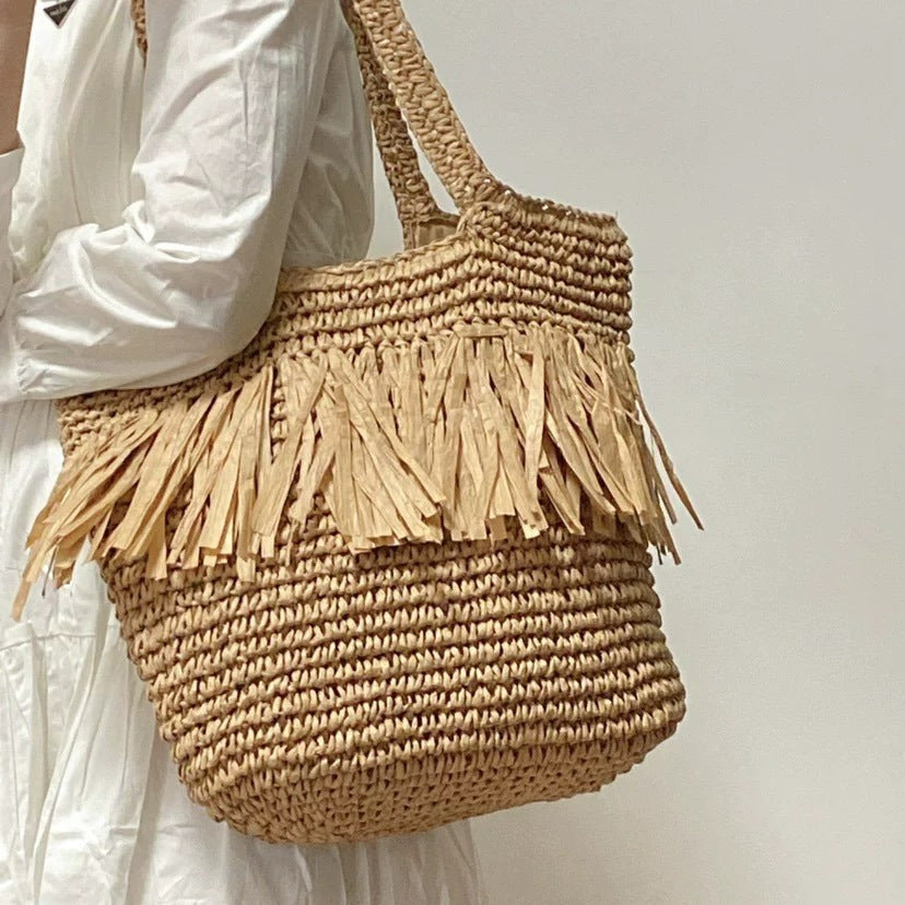 Large tote bag with fringed details Kalsten