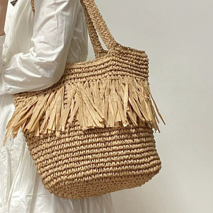 Large tote bag with fringed details Kalsten