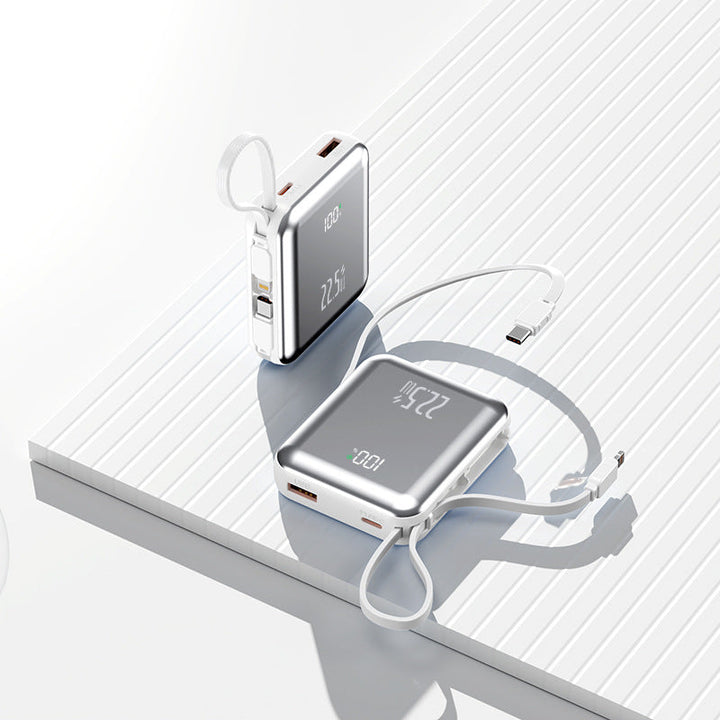 Portable power bank with digital display and integrated cable management Kalsten