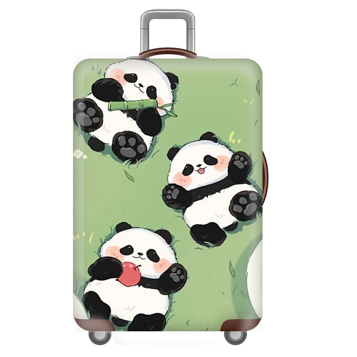 Unisex non-elastic suitcase cover for hard shell trolley with cute panda design, stretch protective cover with handle and wheel openings Kalsten