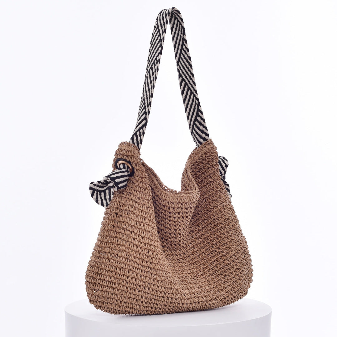 Handmade bucket bag with modern stripe pattern Kalsten