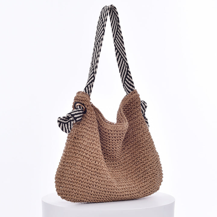 Handmade bucket bag with modern stripe pattern Kalsten
