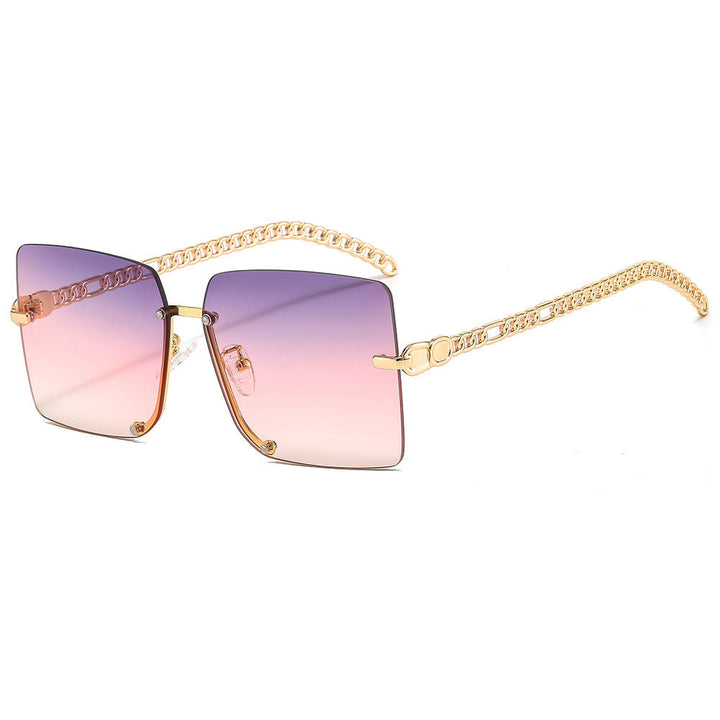 Women's fashionable sunglasses with luxurious chain arm and rectangular frame Kalsten