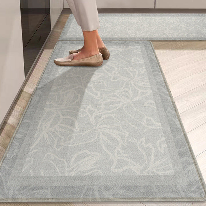 Elegant Floral Pattern Kitchen Runner Mat