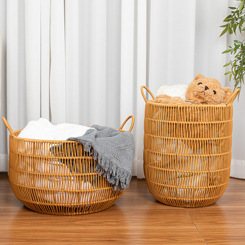 Women's Round Storage Basket with Practical Side Handles Kalsten