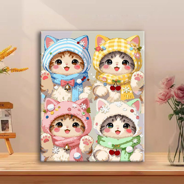 Cute Cat Character Canvas Art Print Kalsten