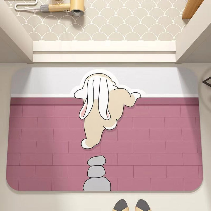 Cartoon Bunny-Themed Soft Bath Mat Kalsten