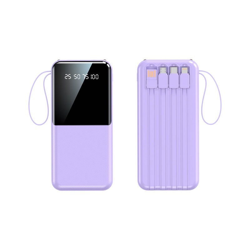 Portable power bank with multifunctional connection and integrated charging cables Kalsten