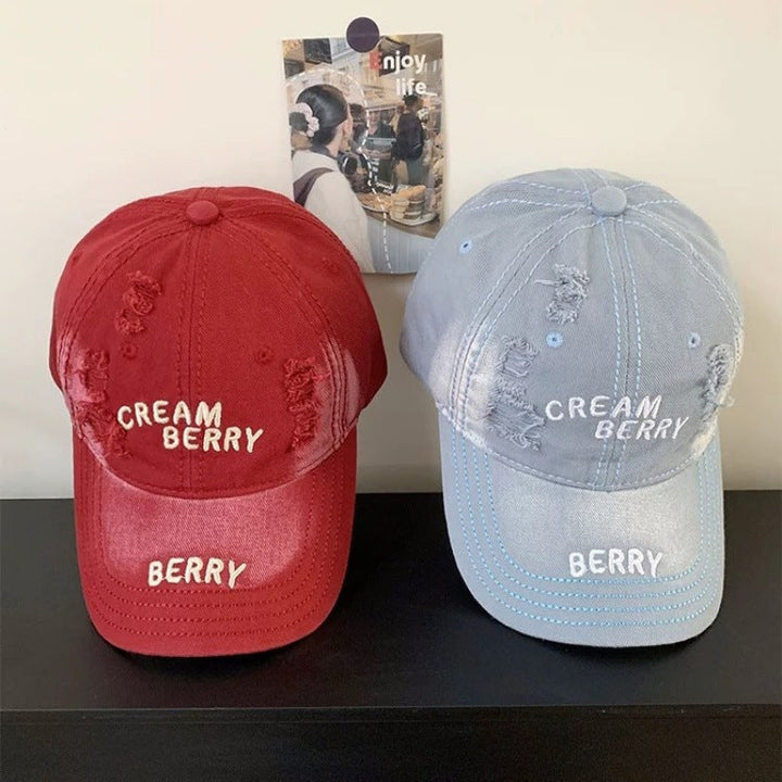Women's Distressed Denim Baseball Hat Kalsten