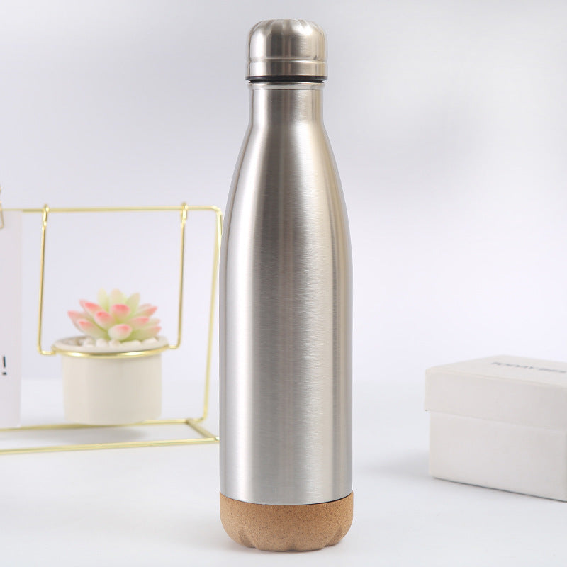 Ladies stylish stainless steel insulated bottle with cork bottom Kalsten