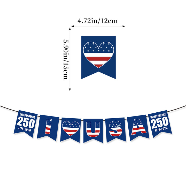 Unisex nan patriotic star and stripe multi-strand bunting garland banner set Kalsten