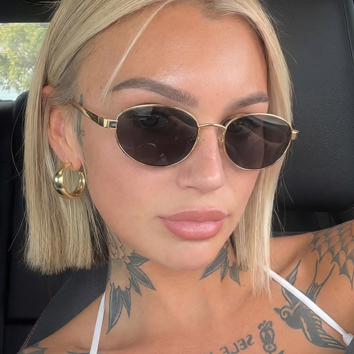 Women's fashionable sunglasses with narrow metal frame Kalsten