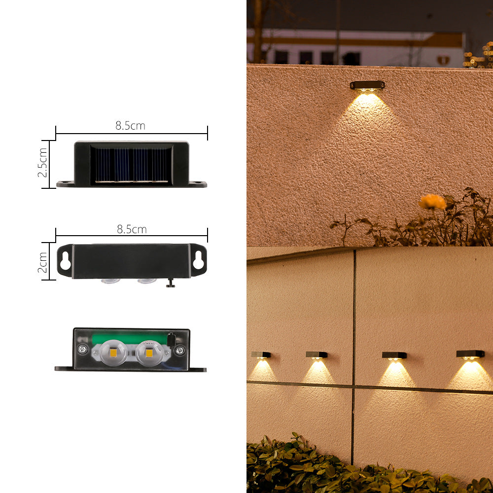 Compact Solar Motion-Sensor LED Wall Light For Outdoor Steps And Fences Kalsten