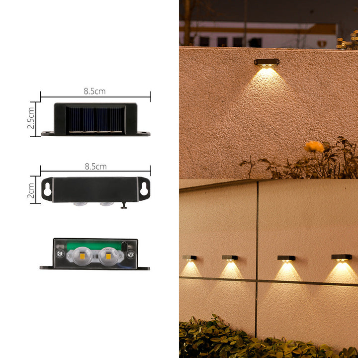 Compact Solar Motion-Sensor LED Wall Light For Outdoor Steps And Fences Kalsten