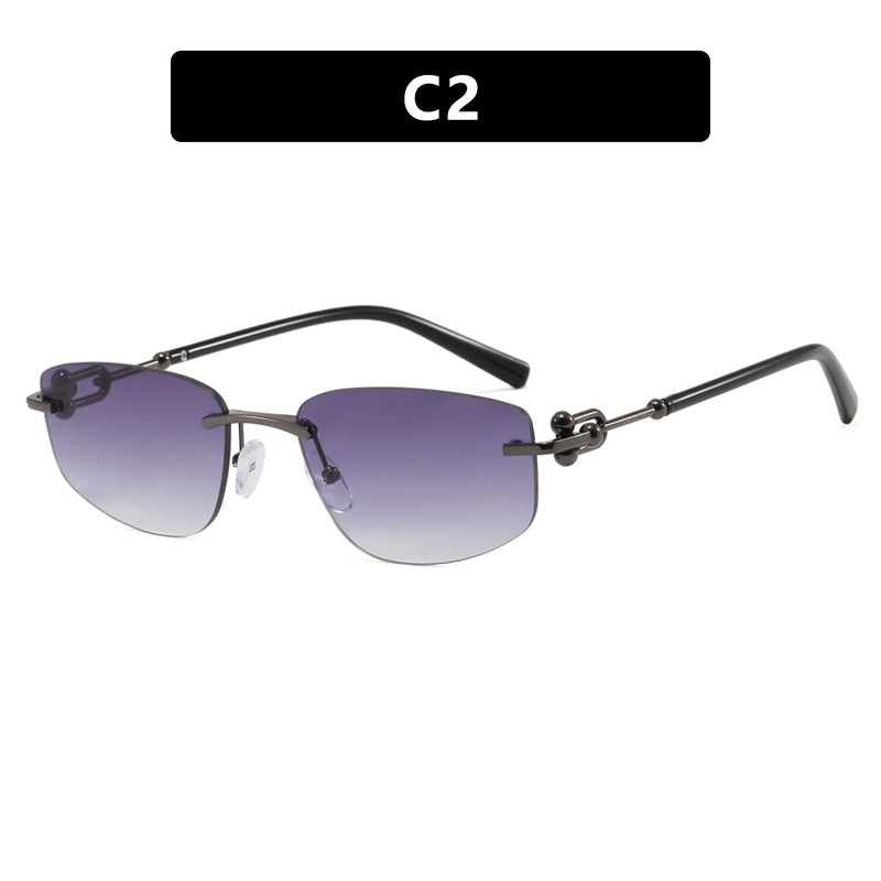 Ladies elegant semi-rimless glasses with luxurious metal frame and transparent lenses Kalsten