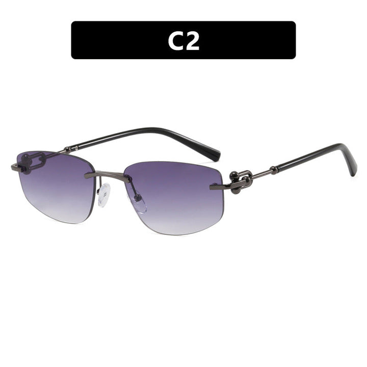 Ladies elegant semi-rimless glasses with luxurious metal frame and transparent lenses Kalsten