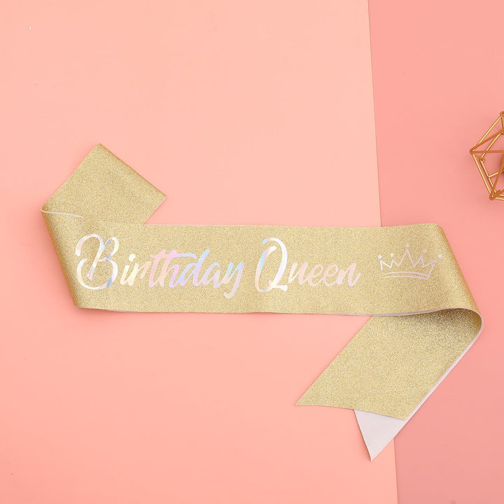 Women's festive birthday sash with glitter Kalsten