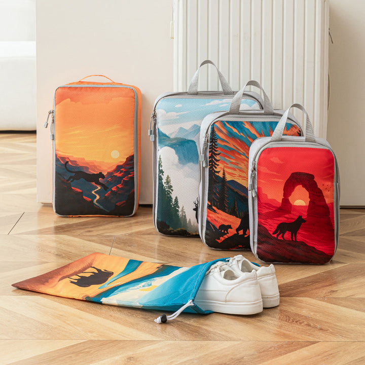 Set of travel organizers with unique nature motifs Kalsten