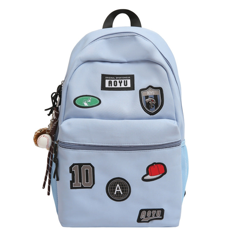 Stylish Graphic Patch School Backpack Kalsten