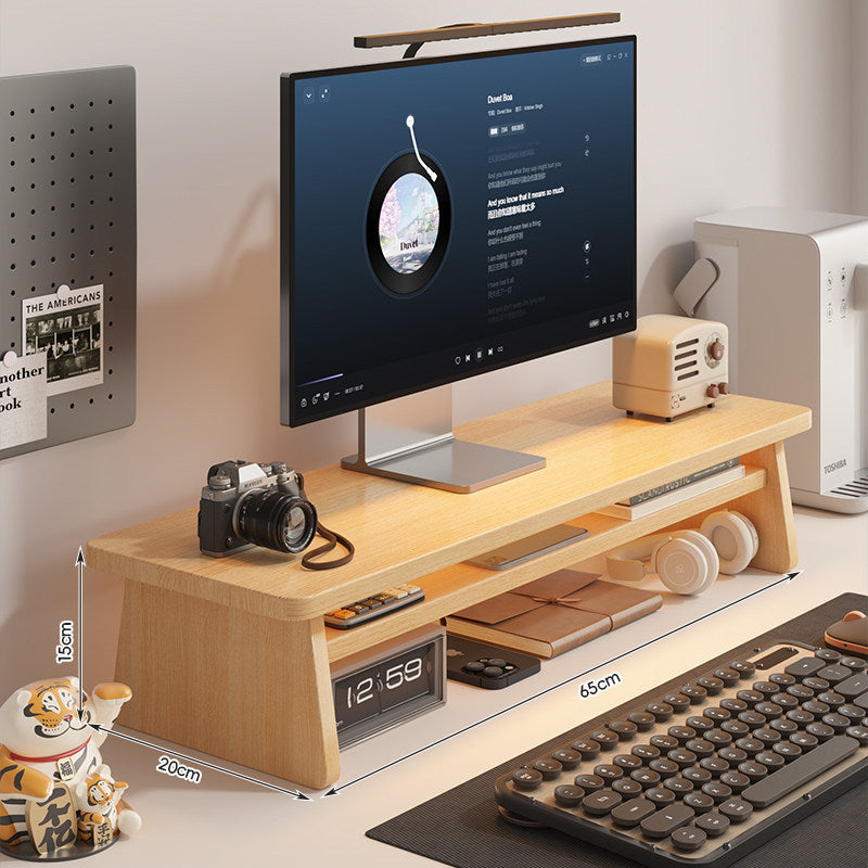 Modern Wooden Monitor Stand with Storage Kalsten