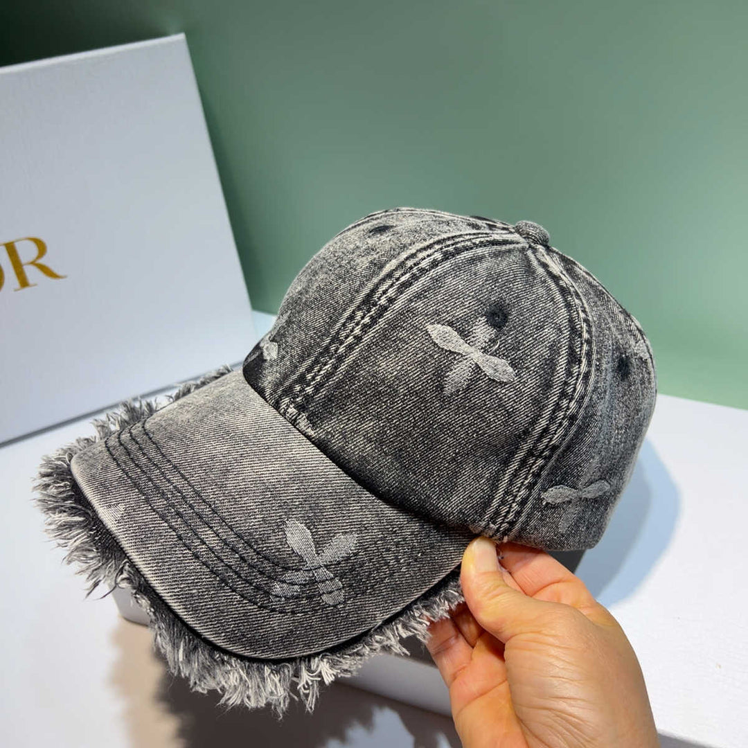 Unisex Distressed Denim Frayed Cap Kalsten