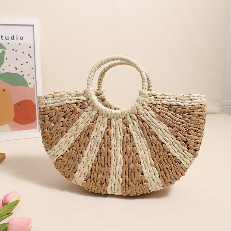 Handbag Made of Handwoven Bast with Base Structure Kalsten