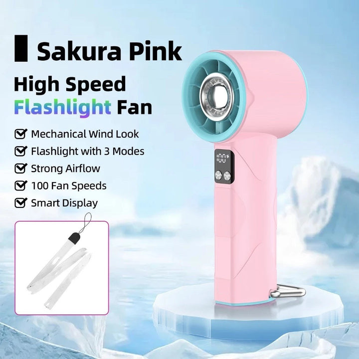Women's high-speed handheld fan with integrated LED light Kalsten