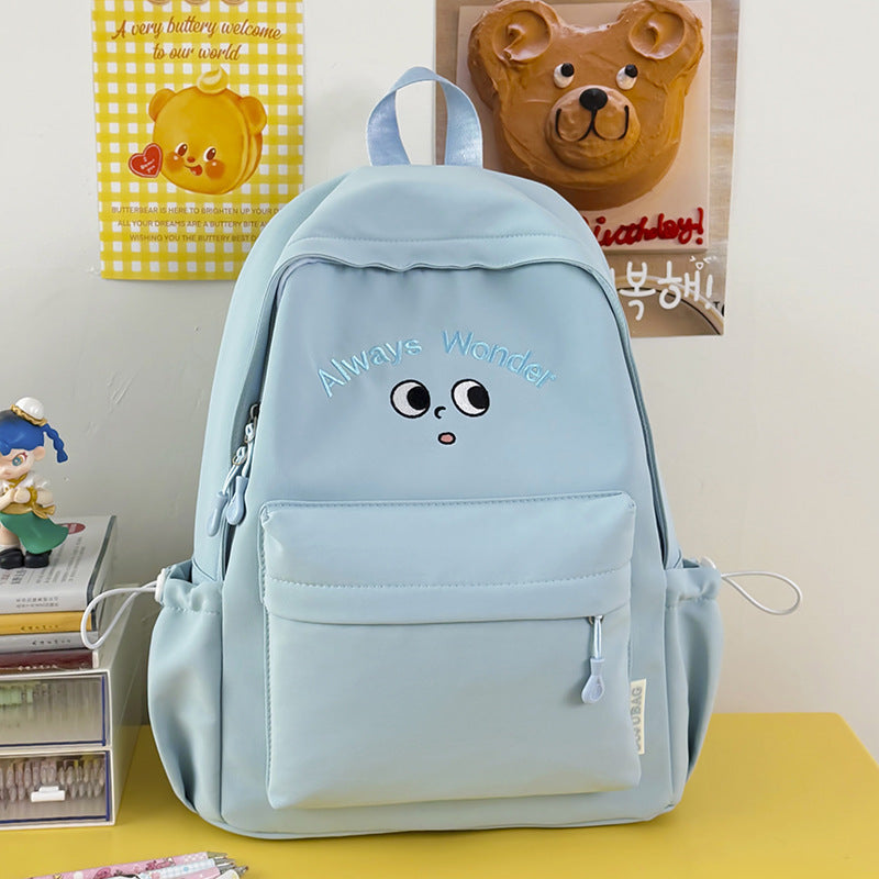 Cute Graphic Embroidered School Backpack