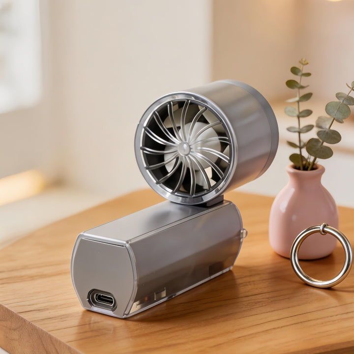 Women Portable Mini Fan with Digital Display and LED Lighting Kalsten